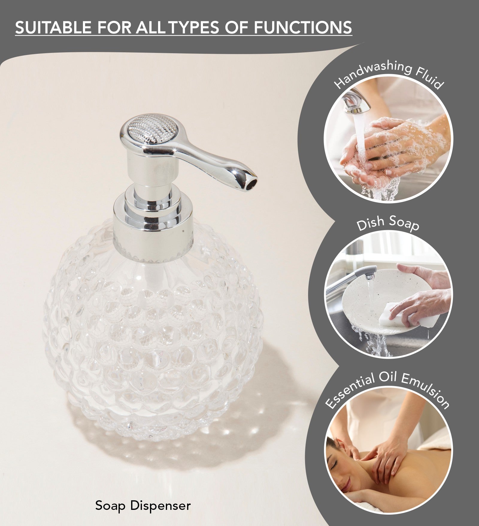 Obsessions prism glass bathroom set twin featuring a stylish soap dispenser for various uses