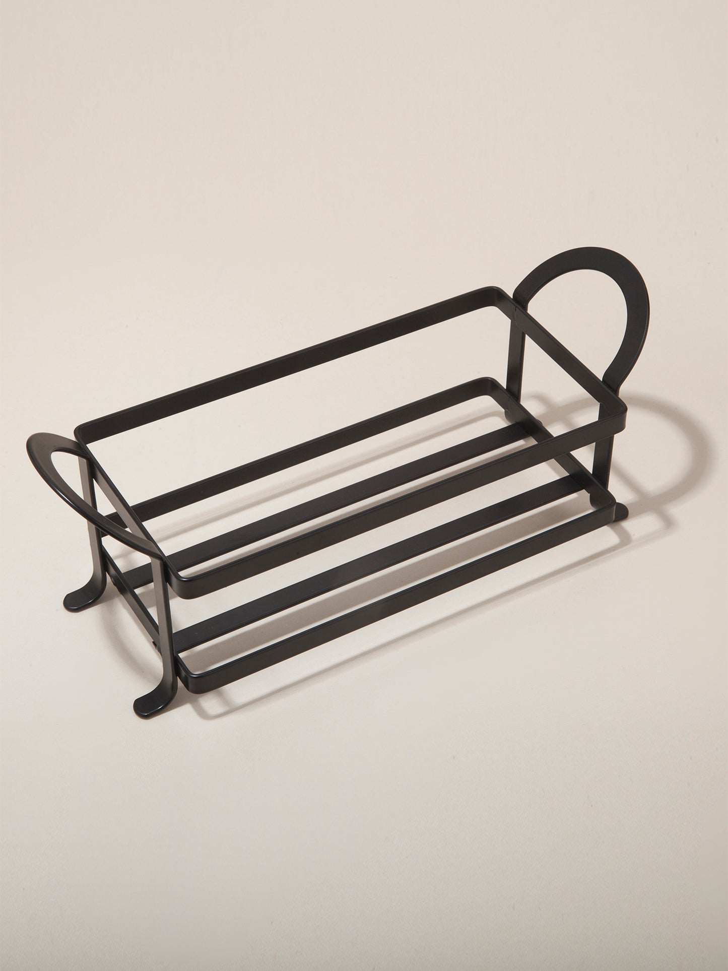 Obsessions prism glass bathroom set twin with elegant black metal holder for stylish storage