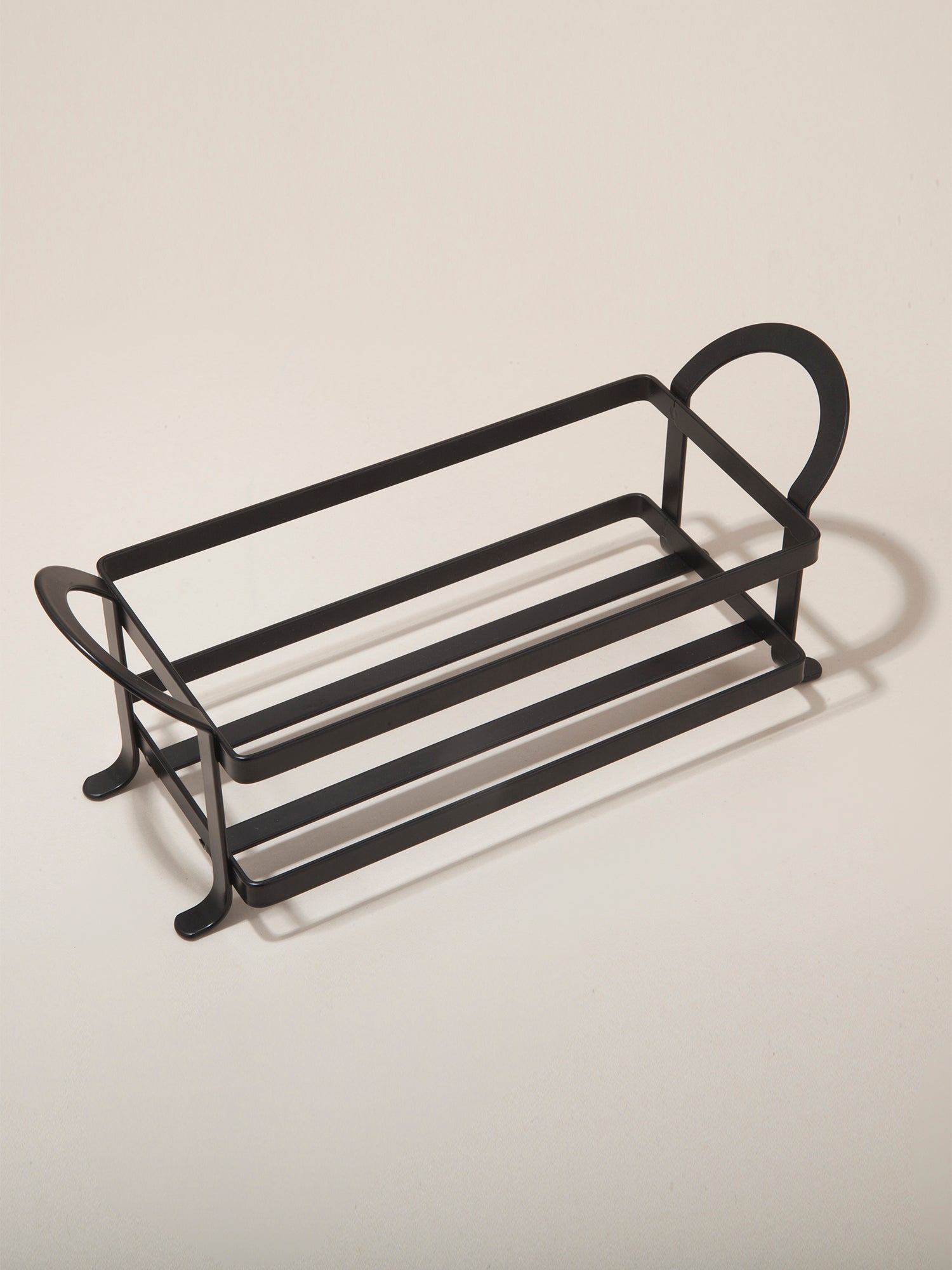 Obsessions prism glass bathroom set twin with elegant black metal holder for stylish storage