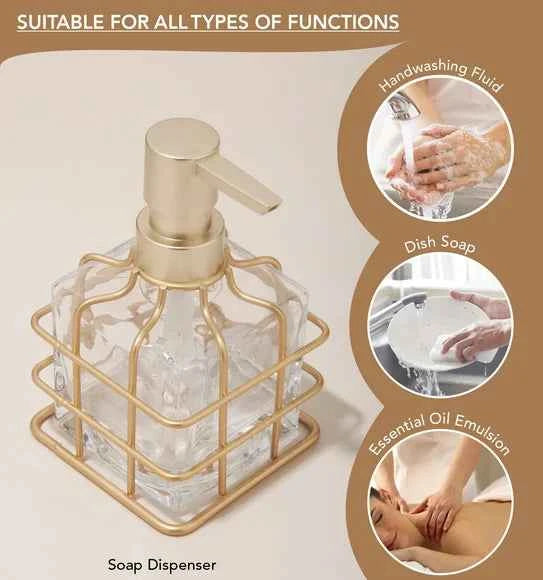 Obsessions Prism Glass 3pc Bathroom Set, Gold