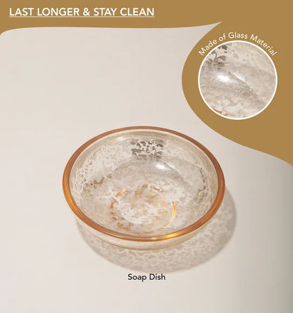 Obsessions Prism Glass 3pc Bathroom Set, Golden
