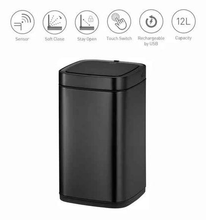 Obsessions Eko Sensor Bin 12L, Black