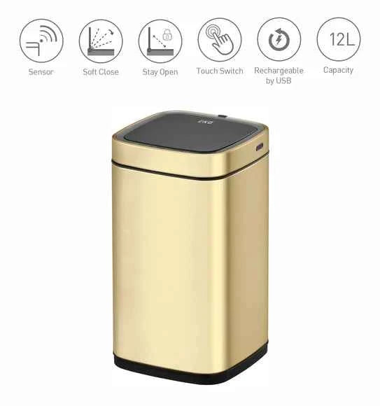 Obsessions Eko Sensor Bin 12L, Champagne Gold