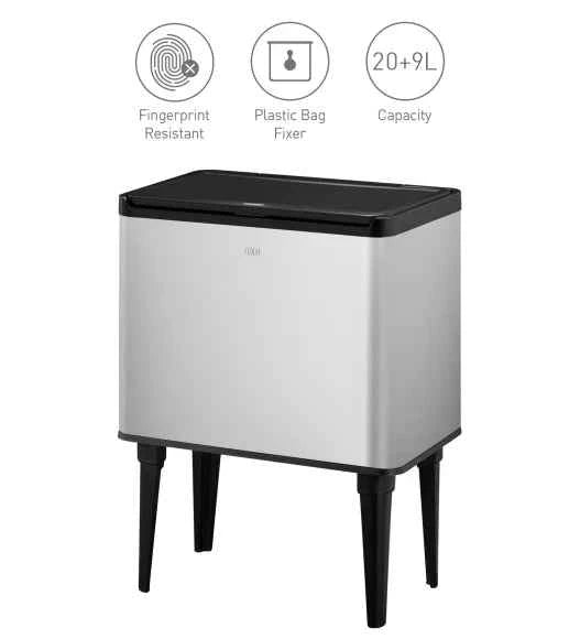 Obsessions Eko Sensor Bin 20+9L, Metallic