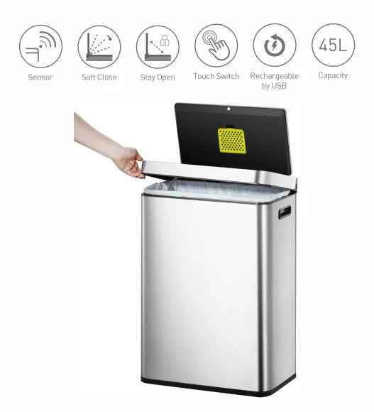 Obsessions Eko Sensor Bin 45L, Metallic
