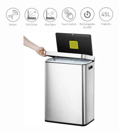 Obsessions Eko Sensor Bin 45L, Metallic