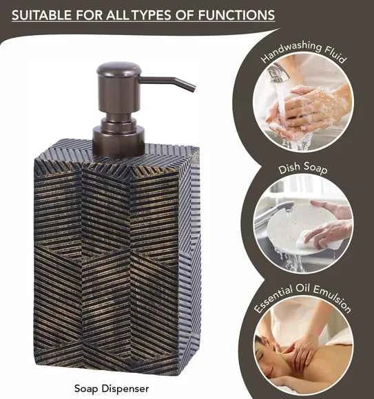 Obsessions Vibe Polyresin 4pc Bathroom Set, Brown