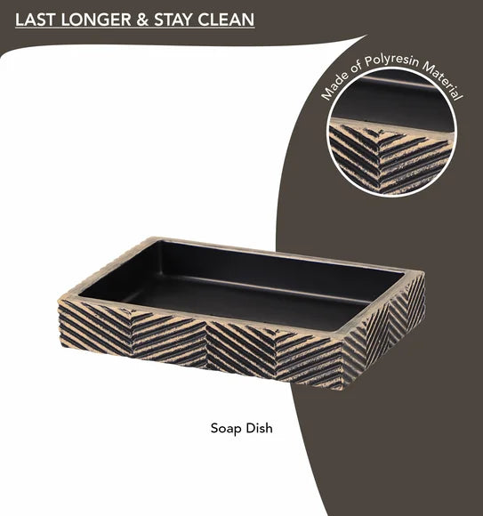 Obsessions Vibe Polyresin 4pc Bathroom Set, Brown