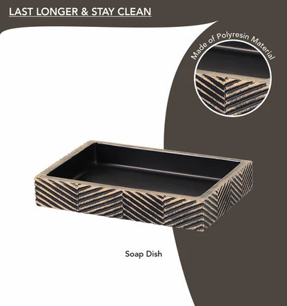 Obsessions Vibe Polyresin 4pc Bathroom Set, Brown