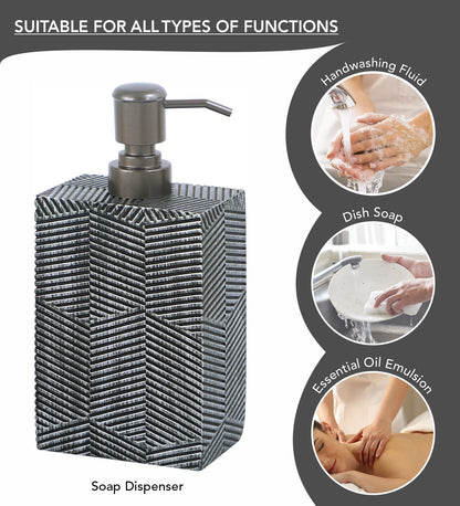 Obsessions Vibe Polyresin 4pcs Bathroom set Grey with stylish soap dispenser for all types of functions