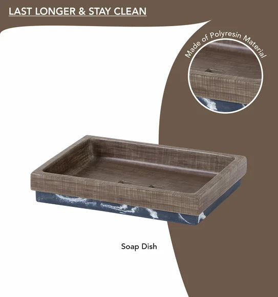 Obsessions Vibe Polyresin 4pc Bathroom Set, Wood