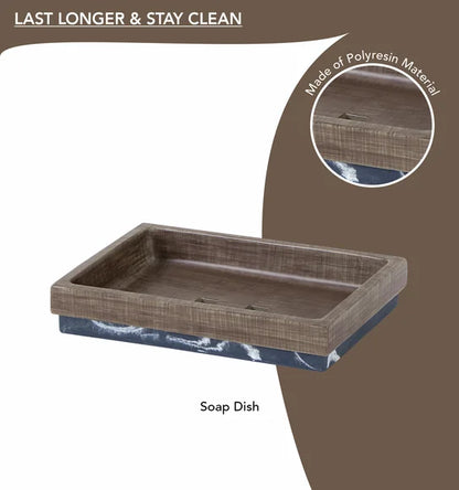 Obsessions Vibe Polyresin 4pc Bathroom Set, Wood