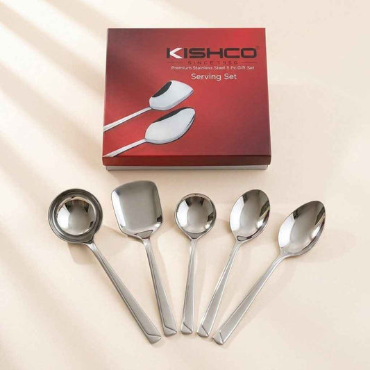Kishco Cutlery Olympus Stainless Steel Serving Set, 5 Pcs Gift Set