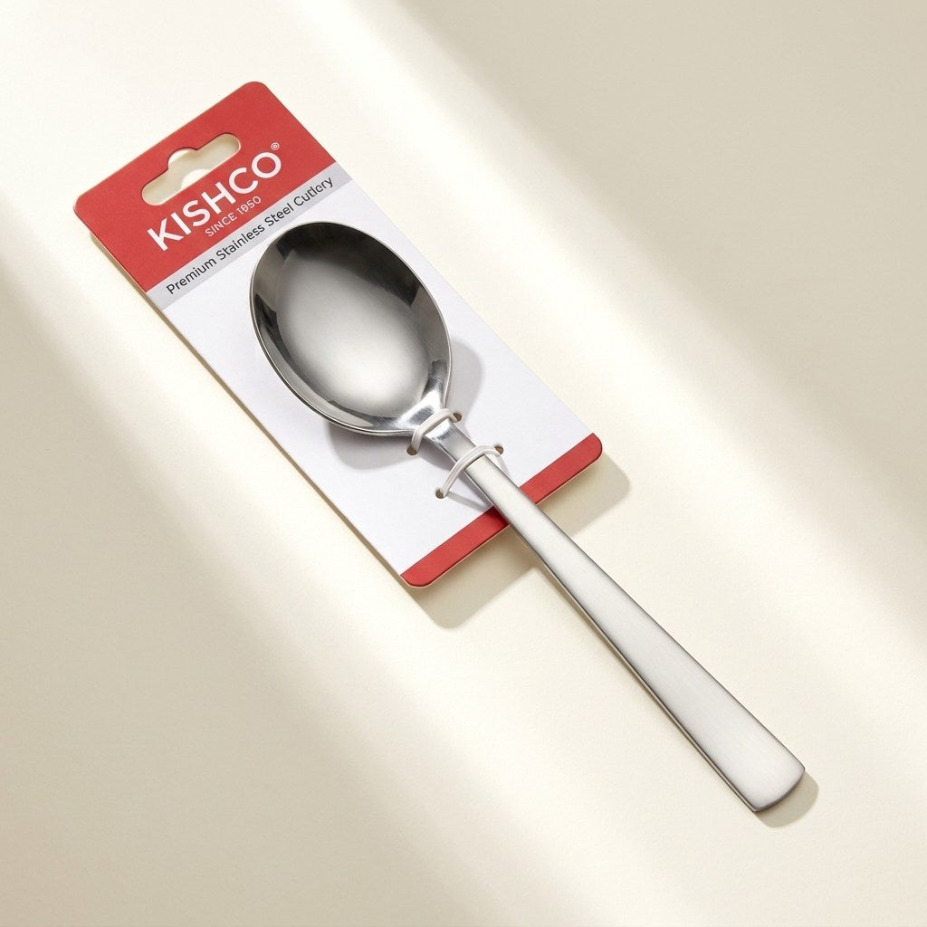 Kishco Olympus Serving Spoon, Round Shape, in packaging