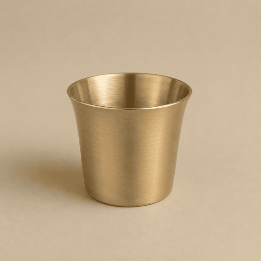 Panch Patra Kansa Glass, Matte Finish, 150 ml