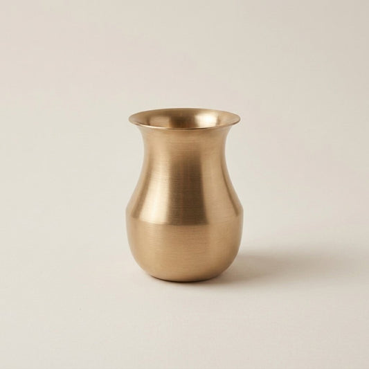 Parsi kansa lota 500 ml, pure bronze water pot with flared rim and matte finish