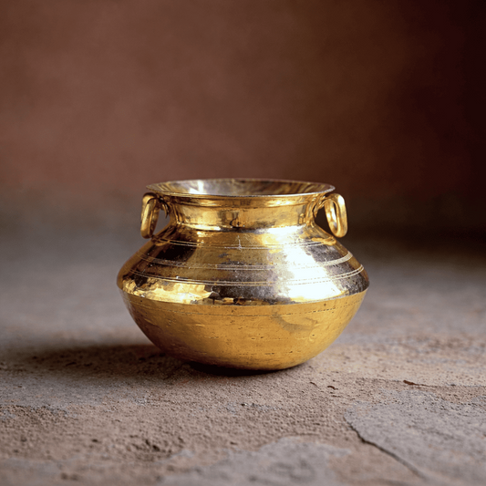 Tamira Pure Brass Degchi Patili with Lid, 3.4 Litre