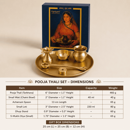 Kansa Pooja Set Mini (with Gift Box), 6 pcs set