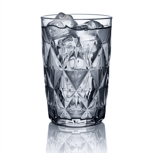 CarryHome Prisma Colored Glasses Set of 6 Grey 500ml multi-use glass filled with ice cubes