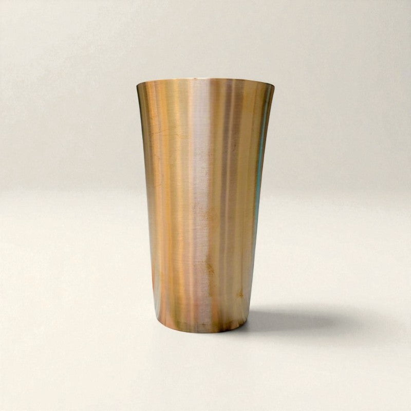 Pure kansa lassi glass bronze with a sleek design and shiny finish, ideal for traditional serving