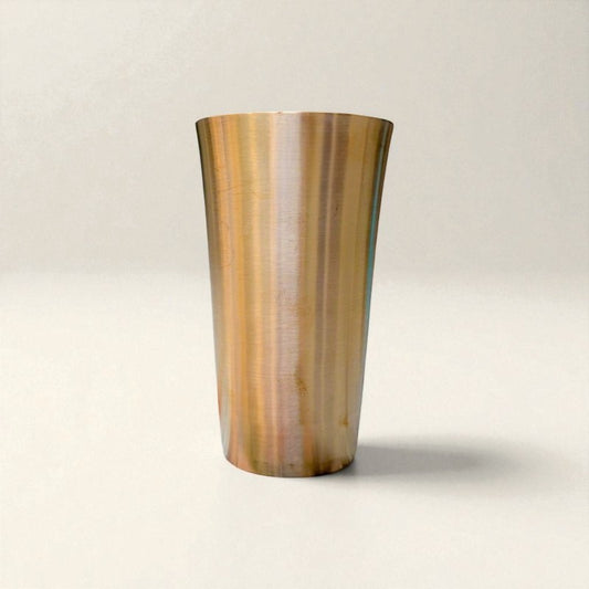 Pure kansa lassi glass bronze with a sleek design and shiny finish, ideal for traditional serving