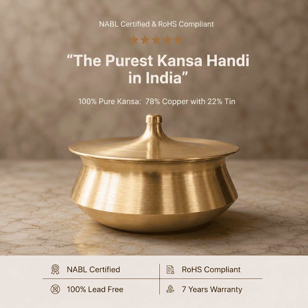 Pure Kansa Handi, Matte finish, 1.5 litre