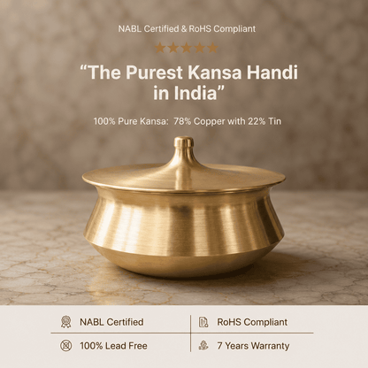 Pure Kansa Handi, Matte finish, 1.5 litre