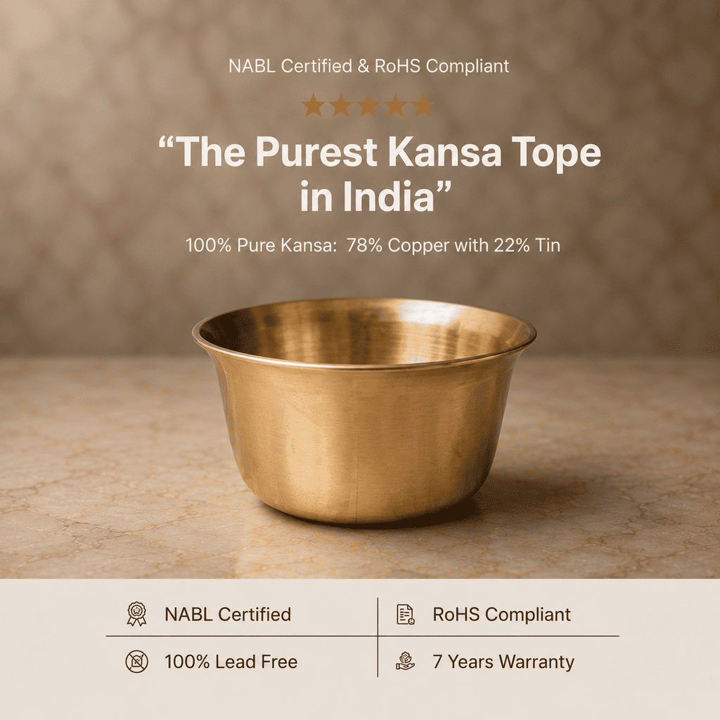 Kansa Tope Patila, Extra Large, Matte finish, 2300ml