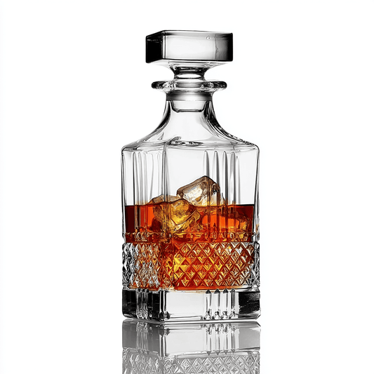 RCR Brillante Crystal Glass Whiskey Decanter Bottle, 850ml with white background