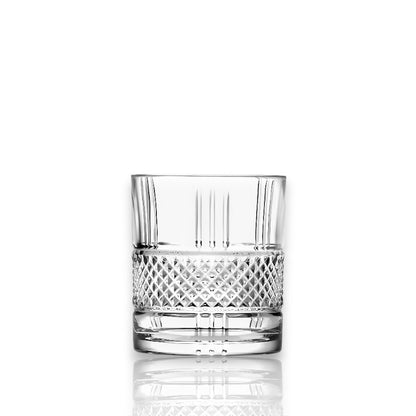 RCR Brillante whisky glass set featuring elegant cut design and clear crystal finish
