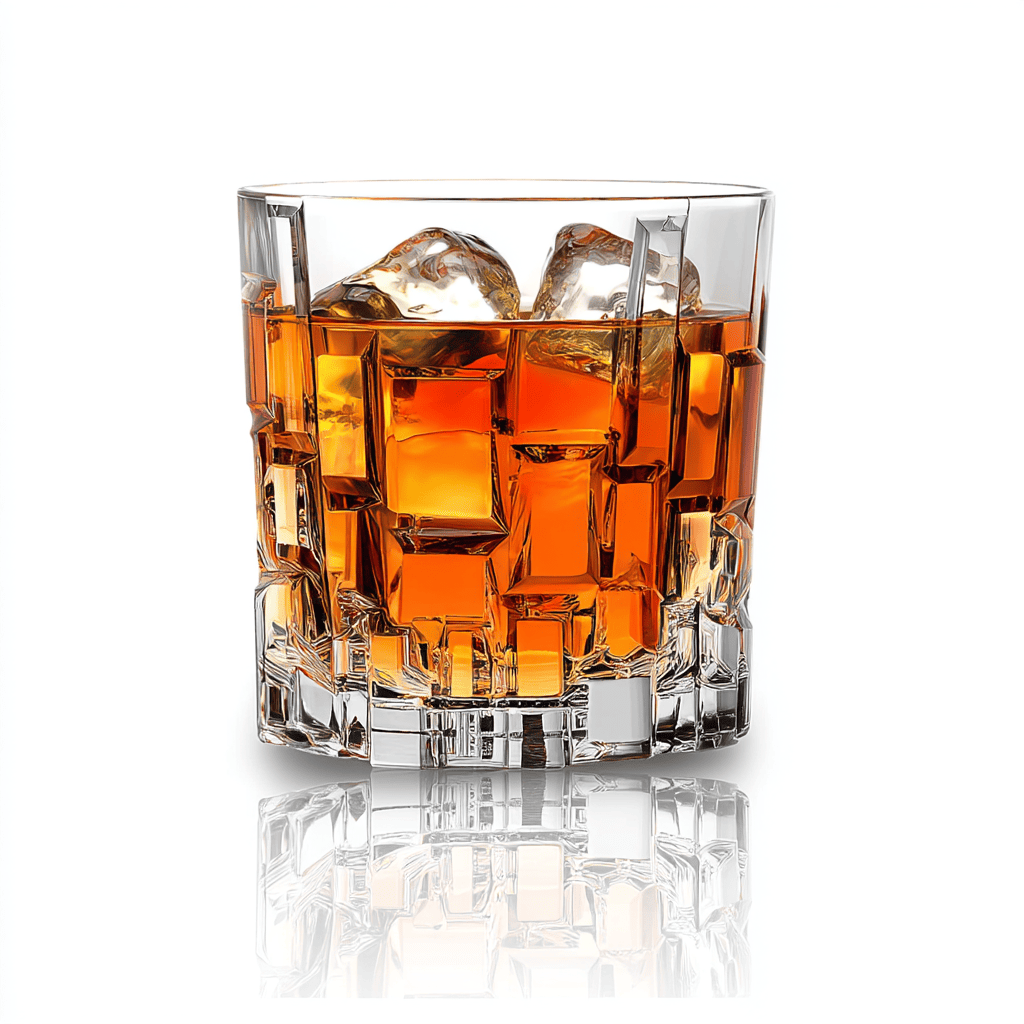 RCR Etna DOF Crystal Whiskey Glasses, 330ml, Set of 6 on a white background and a shiny surface