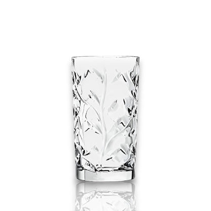 RCR Laurus cocktail glass set featuring an elegant leaf pattern and crystal clarity for fine cocktails