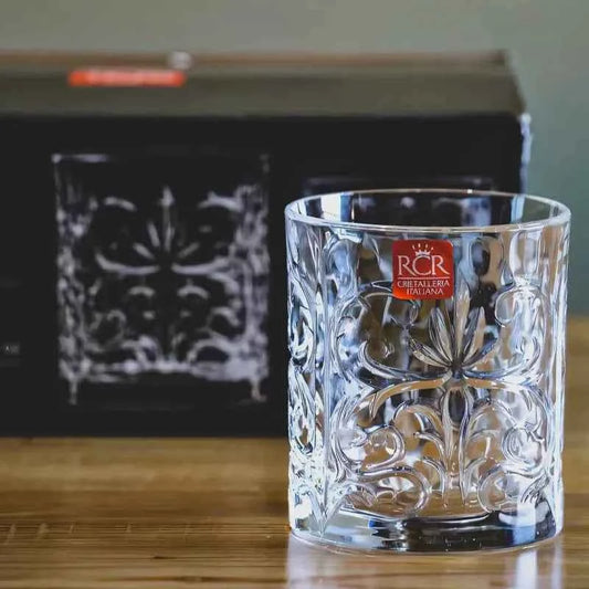 RCR Tattoo DOF Crystal Whiskey Glasses, 340ml, Set of 6