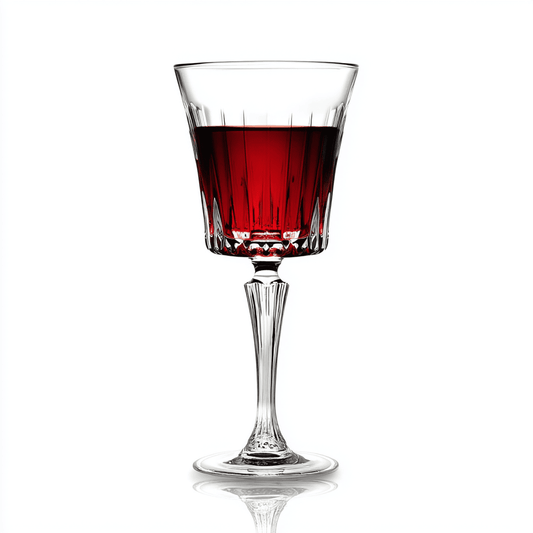 RCR Timeless Red Wine Glasses with elegant cut design for enhancing wine flavors, white background