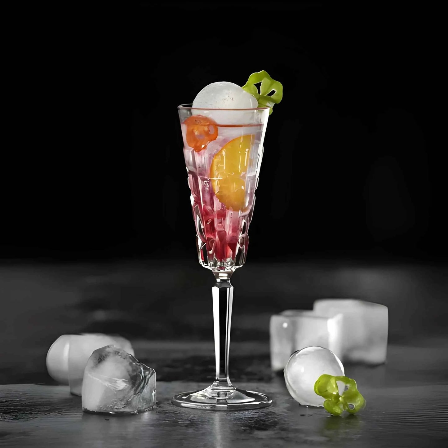 RCR Etna Champagne Flute Glass, 190 ml, Set of 6