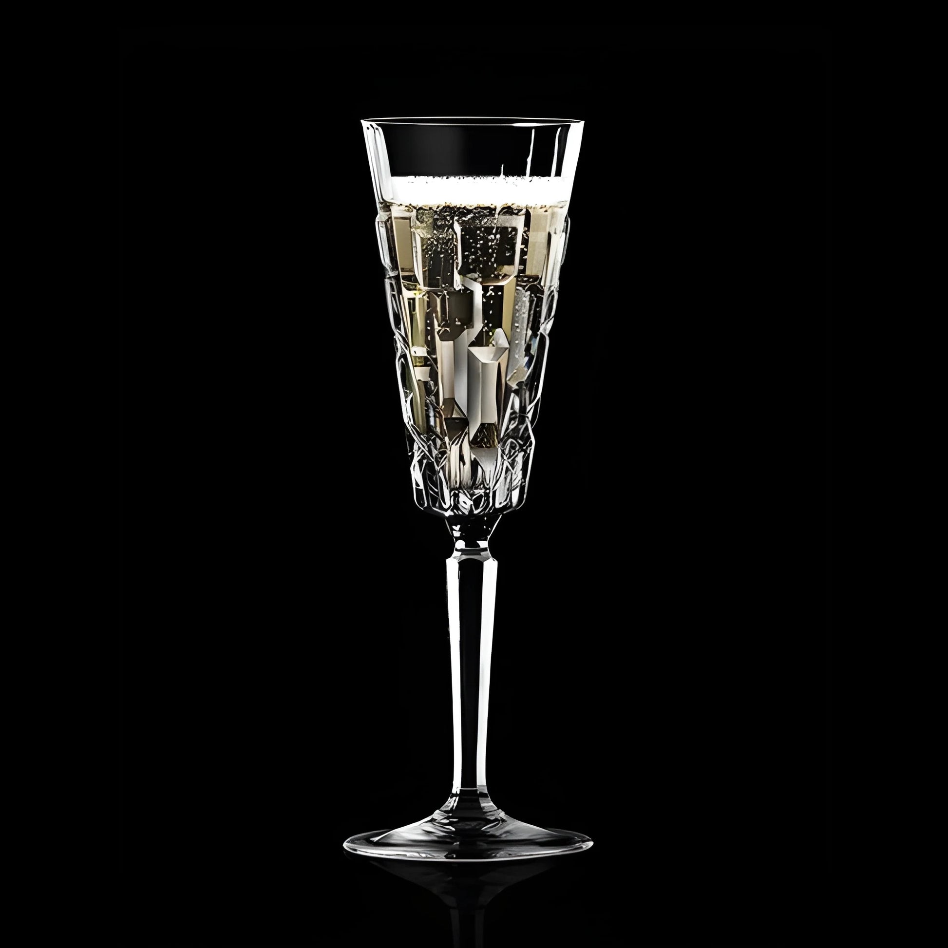 RCR etna champagne flute glasses black