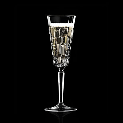 RCR etna champagne flute glasses black