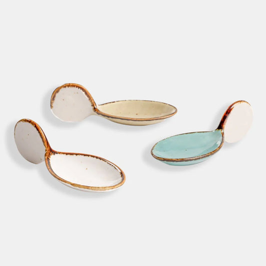 Rena Porcelain Amalfi Fish Dish, 50 ml, Set of 3 in various colors for serving appetizers or dips