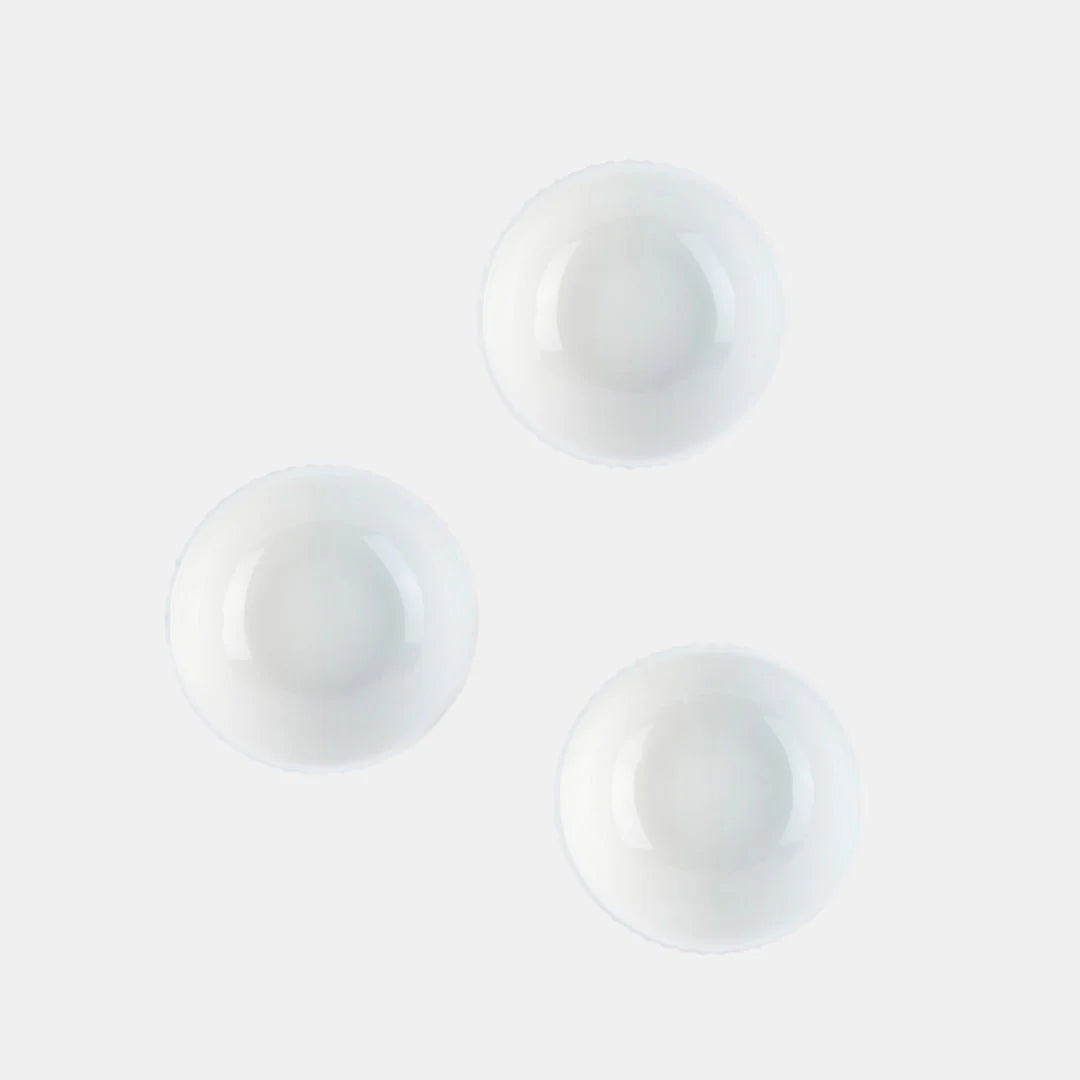 Rena Porcelain Linear White Bowl 9 cm 150 ml Set of 3 in a clean and minimalist design