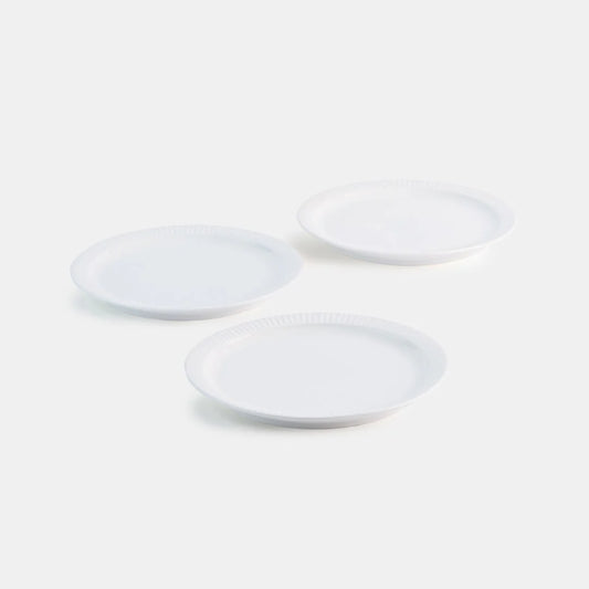 Rena Porcelain Linear White Quarter Plate 3 pcs Set 8 inches with elegant design for any dining occasion