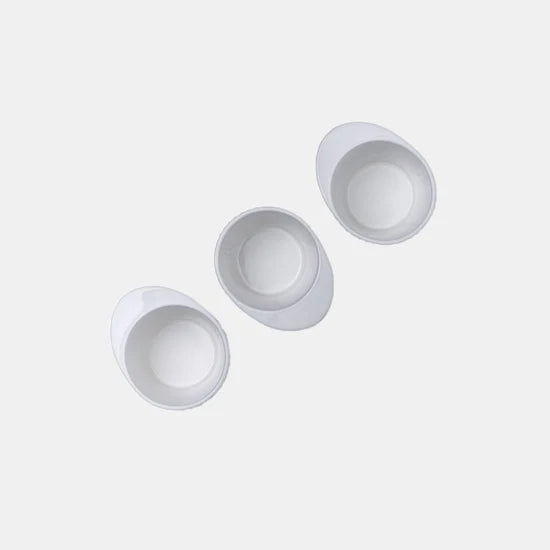 Rena Porcelain Linear White Tall Cup 200 ml Set of 3 in elegant design for coffee or tea