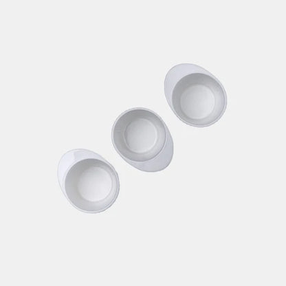 Rena Porcelain Linear White Tall Cup 200 ml Set of 3 in elegant design for coffee or tea