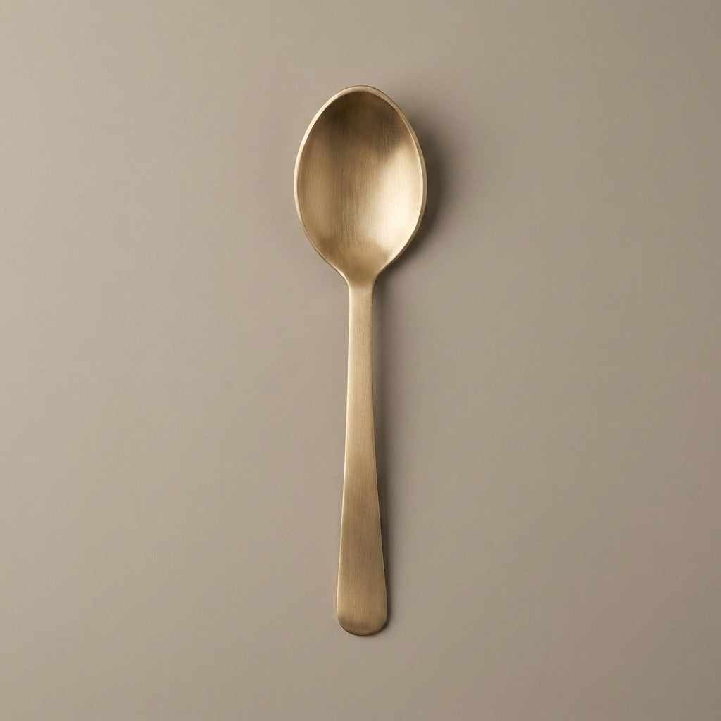 Pure Kansa Serving Spoon Ruby, Dessert Oval Large