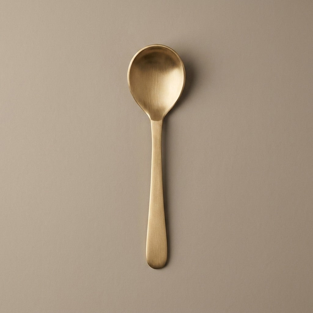 Pure Kansa Serving Spoon Ruby, Dessert Round Large