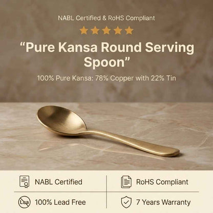 Pure Kansa Serving Spoon Ruby, Round Small