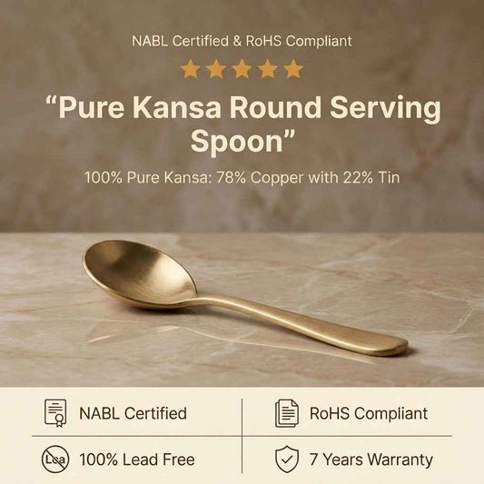 Pure Kansa Serving Spoon Ruby, Round Small
