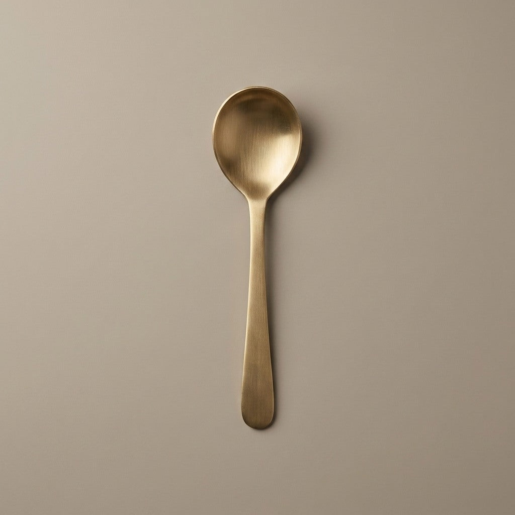 Pure Kansa Serving Spoon Ruby, Dessert Round Small