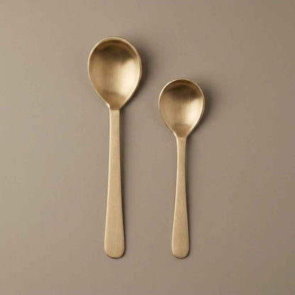 Pure Kansa Serving Spoon Ruby, Round Small
