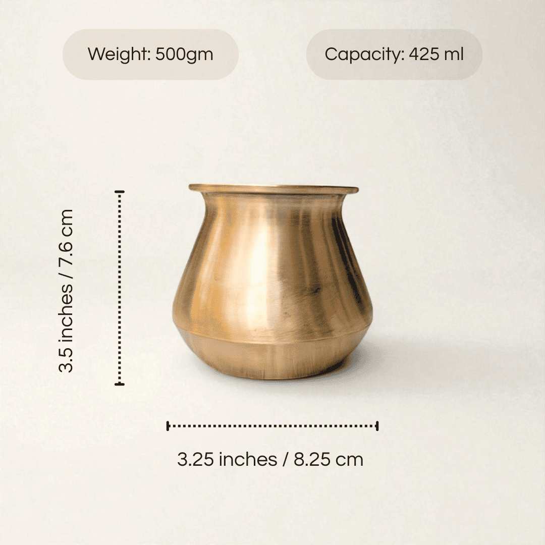 Satari kansa lota 425ml made from brass, ideal for traditional and decorative use