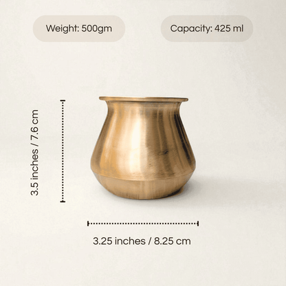 Satari kansa lota 425ml made from brass, ideal for traditional and decorative use